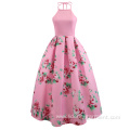 Women Floral Halter A Line Dress Swing Dress